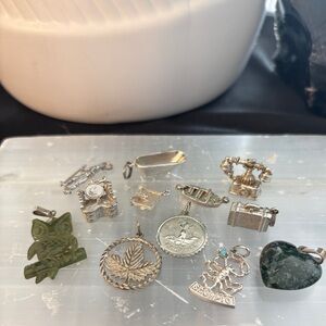 Vintage Sterling Silver Charm Lot – Mixed Makers